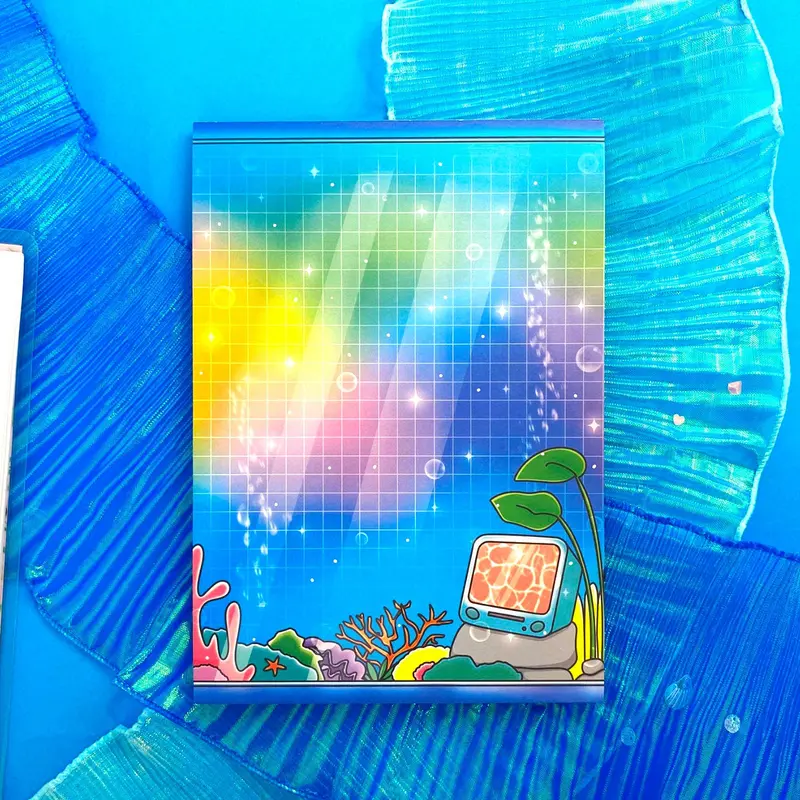 Nostalgic Fish A5 Notepad – Colorful Aquarium | Grid Pages for Journaling & Notes