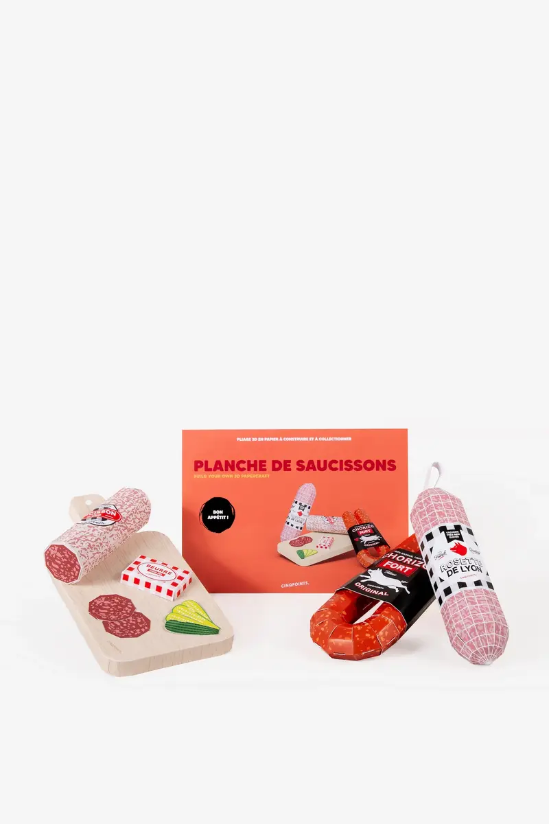 Papercraft Planche de Saucissons - Souvenir en papier 3d