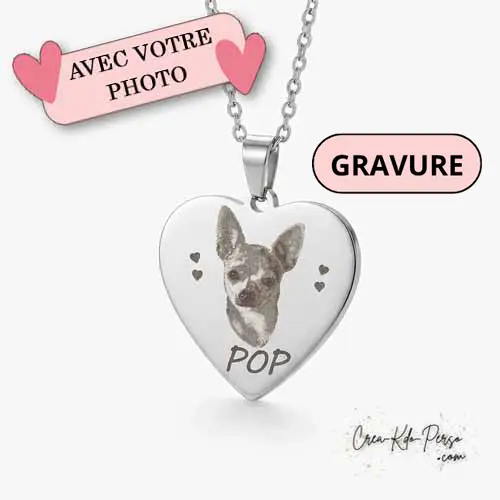 Pendentif Cœur Personnalisé avec Gravure Photo – Collier Bijou