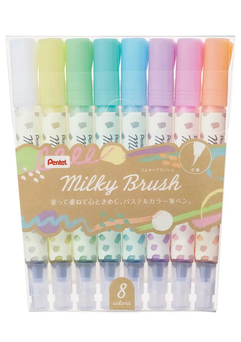 Pentel Milky Brush - Couleurs pastels