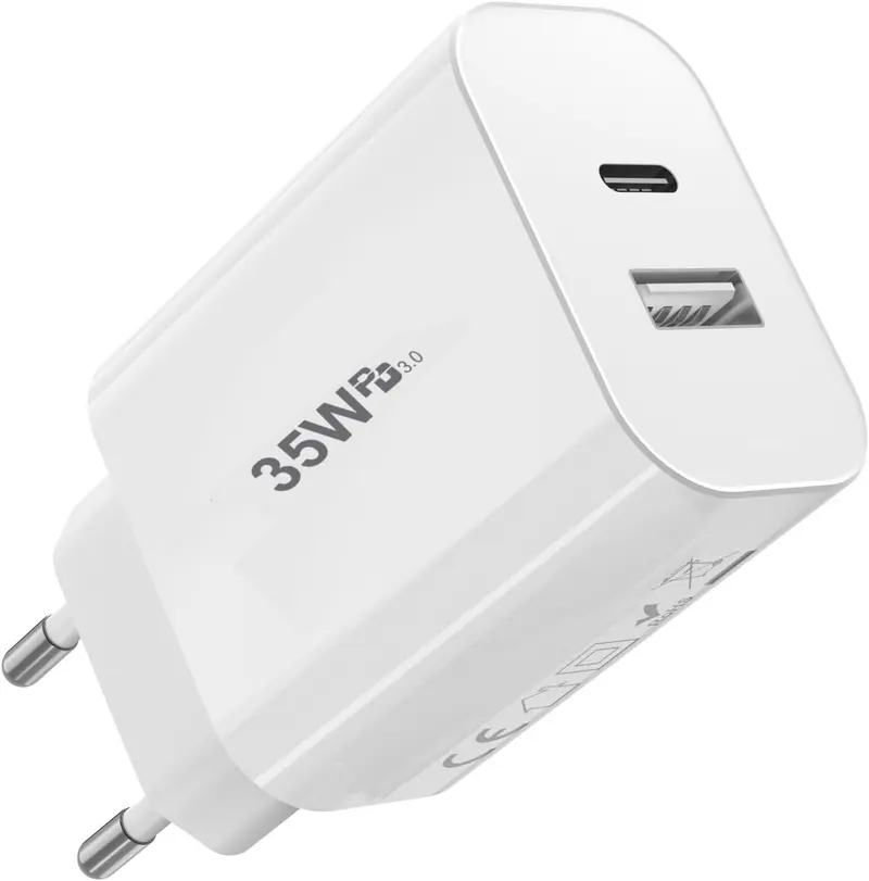 PH26 Chargeur USB-C 35W compatible avec nubia Z60 Ultra Photographer, 2 Ports PD 3.0 QC 3.0 Chargeur mural Ultra rapide