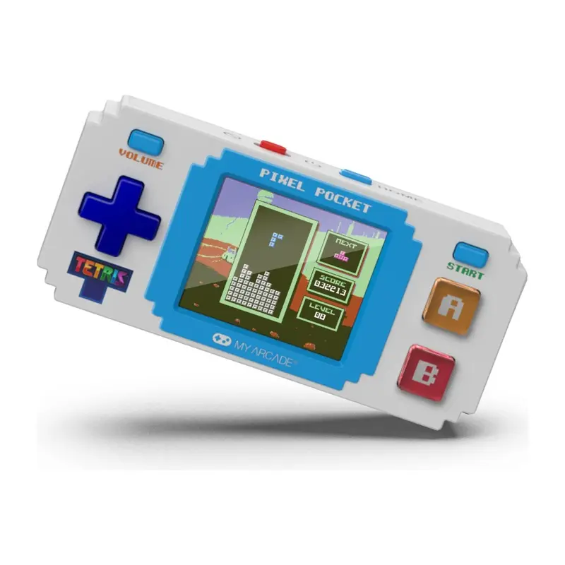 Pixel Pocket Tetris — console porte-clés à écran 1,8 pouce, Tetris et 10 jeux bonus