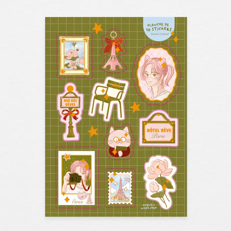 Planche de 10 stickers Jardin