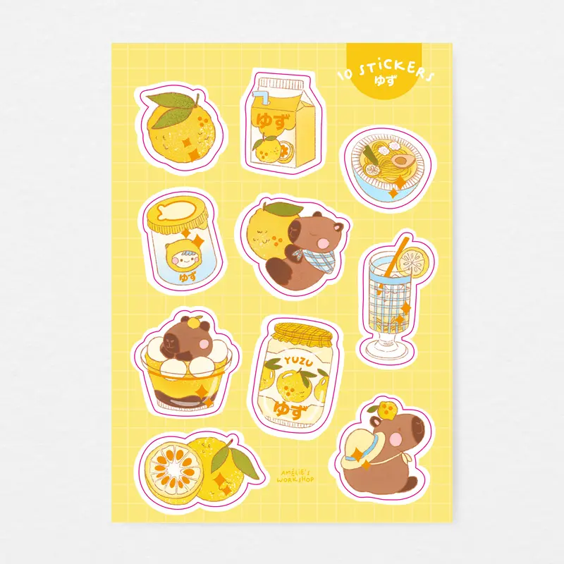 Planche de 10 stickers Yuzu