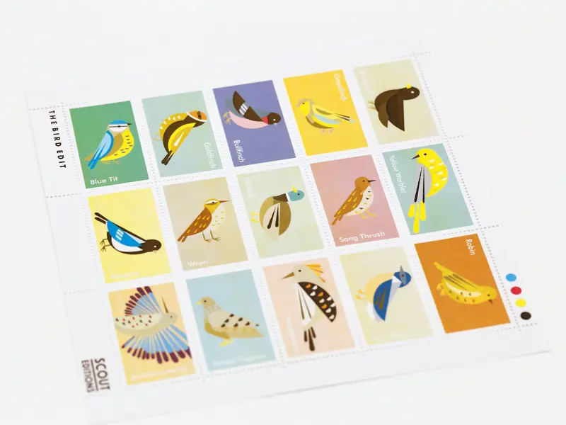 Planche de timbres décoratifs | Oiseaux