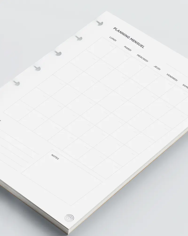 Planning mensuel A5 - 25 feuilles