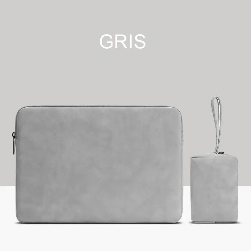 Pochette ordinateur 14 pouces en simili cuir zip