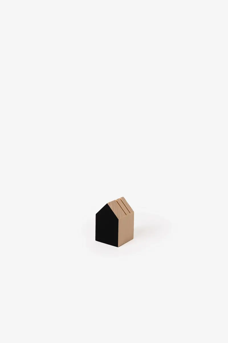 Porte-crayon-cartes en bois noir - Tiny House cadeau déco design