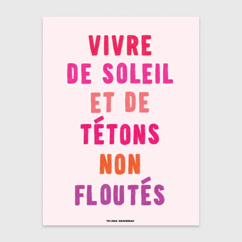 Poster "Vivre de Soleil et de Tétons" (A3)