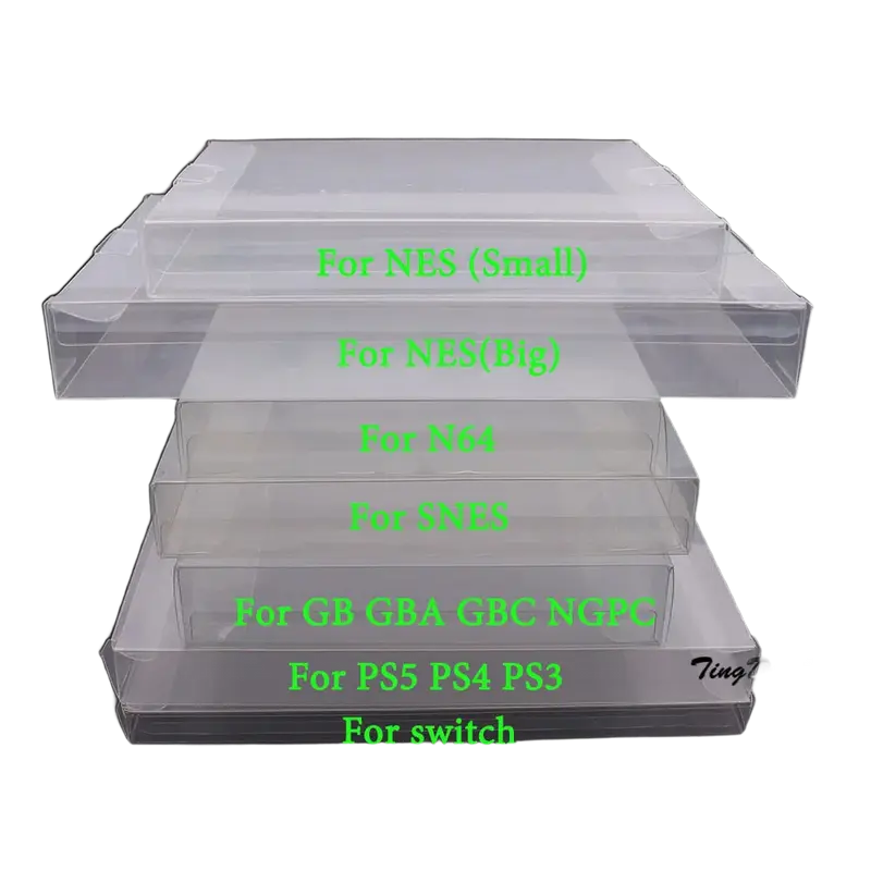Protecteurs de boîtes de jeux rétro en PET — lot de 10, 11 formats