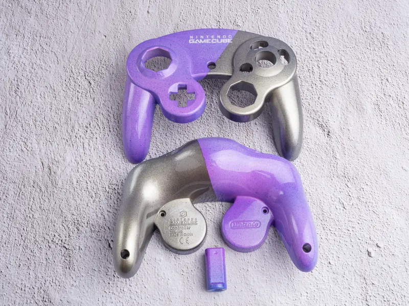 Purple & Gold - Custom Painted GameCube Controller Shells