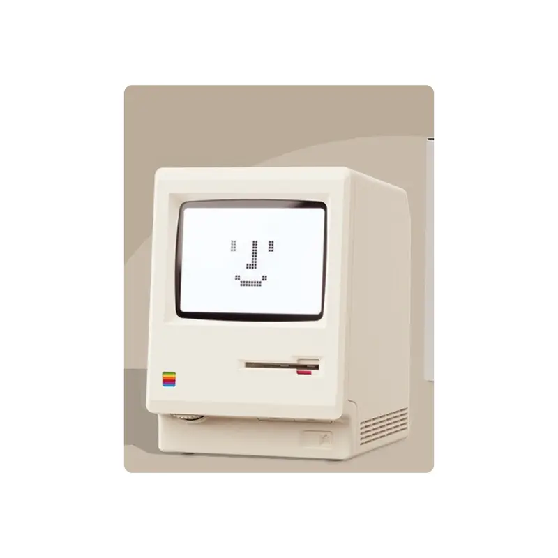 Réveil de bureau à écran LCD — boîtier inspiré des micro-ordinateurs des années 80