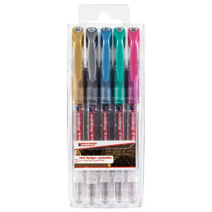 Roller à encre gel 0.7mm Assortiment métallisé Edding 2185