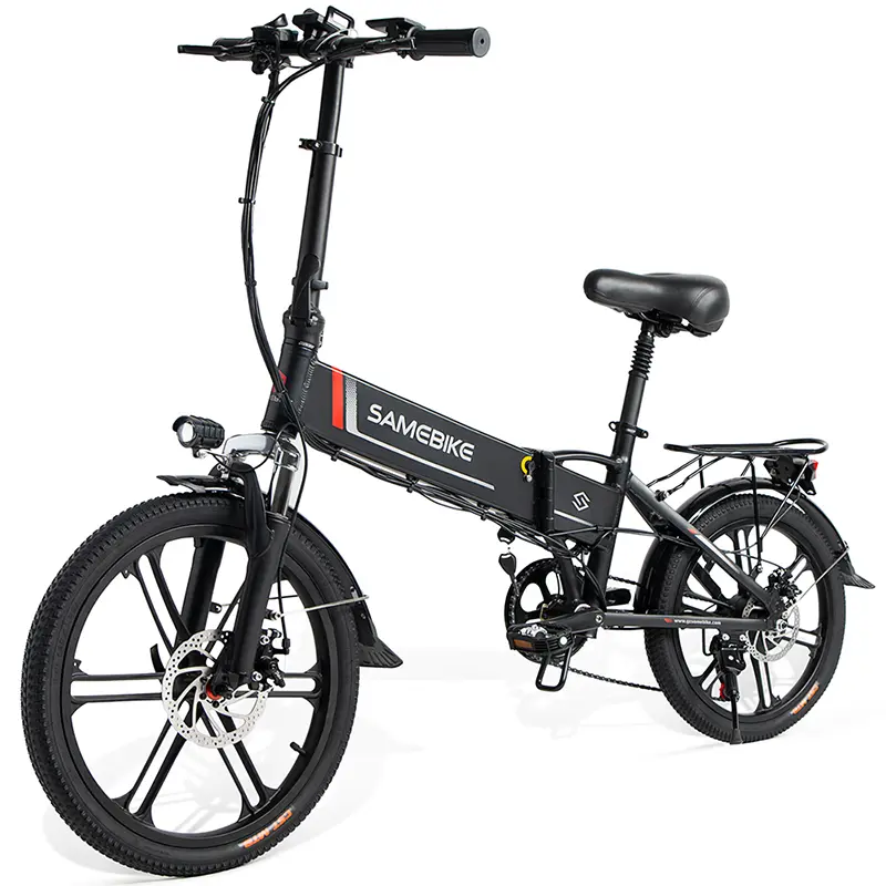 SAMEBIKE 20LVXD30-II Electric Bike - 350W Motor 48V10AH Battery 40KM Range Mechanical Disc Brakes - Black