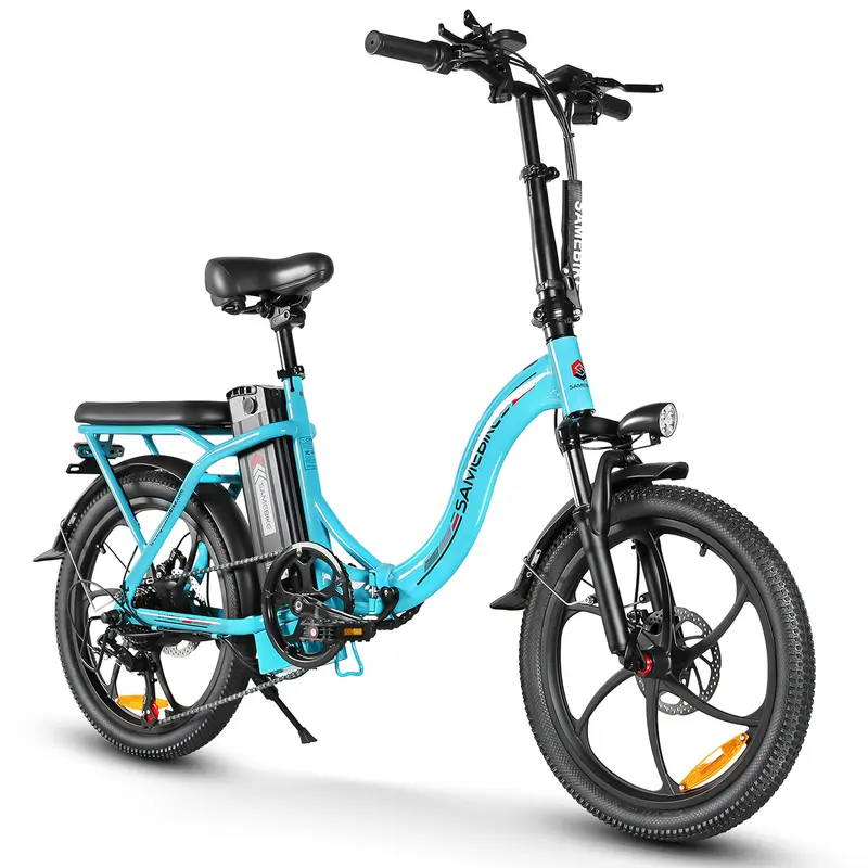 SAMEBIKE CY20-IT Electric Bike - 350W Motor 36V13AH Battery 35KM Range Mechanical Disc Brakes - Lake Blue