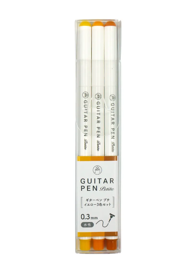 Set de 3 stylos Teranishi - Guitar Petite - Jaune