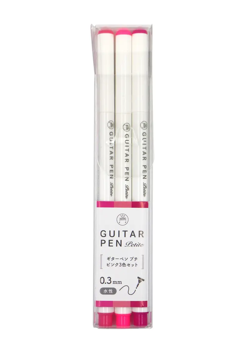 Set de 3 stylos Teranishi - Guitar Petite - Rose
