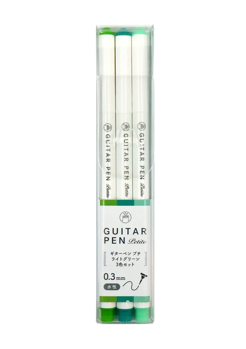Set de 3 stylos Teranishi - Guitar Petite - Vert