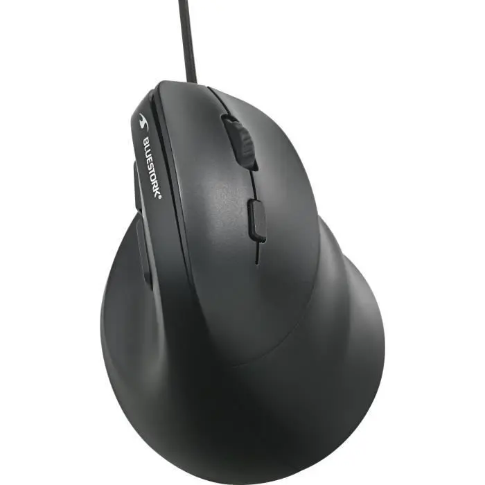 Souris filaire ergonomique verticale - Bluestork - ERGO LUMI FILAIRE - Prévention syndrome souris - Noir