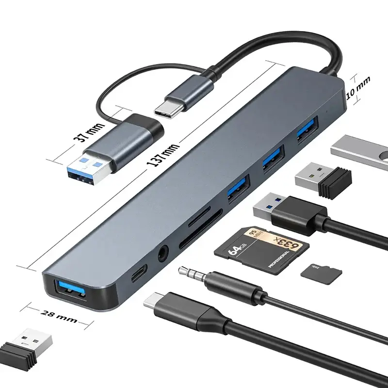 Station USB Complète 8 en 1