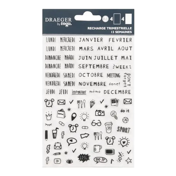 Stickers bullet journal noirs transparents