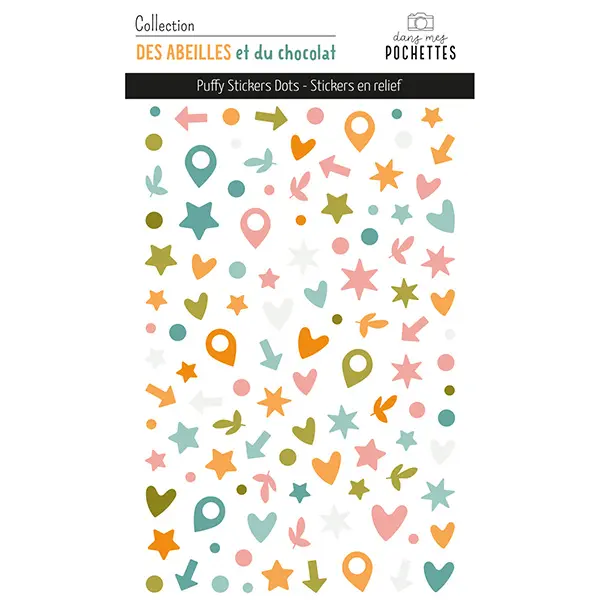 Stickers Puffy – Dots - Des abeilles et du chocolat - Dans Mes Pochettes