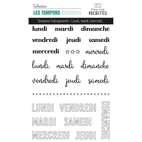 Tampons clear - lundi, mardi, mercredi,... - Dans Mes Pochettes