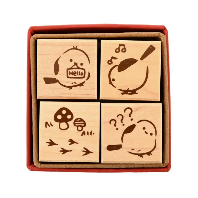 Tampons en bois - Shimaenaga - Set de 4 tampons