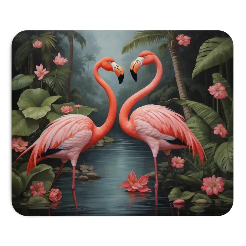 Tapis de souris Flamant rose – duo tropical