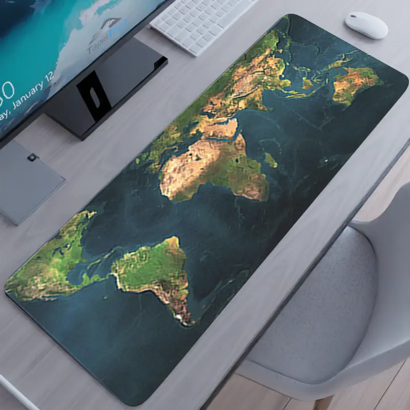 Tapis de souris Map Monde – continents en couleurs
