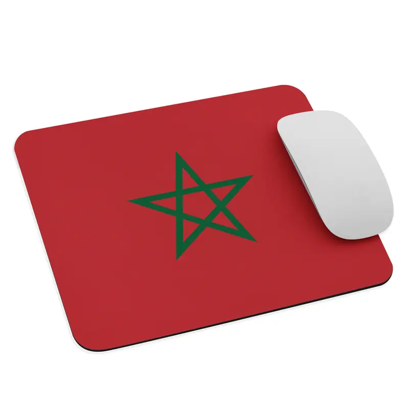 Tapis de souris Maroc – drapeau rouge et vert