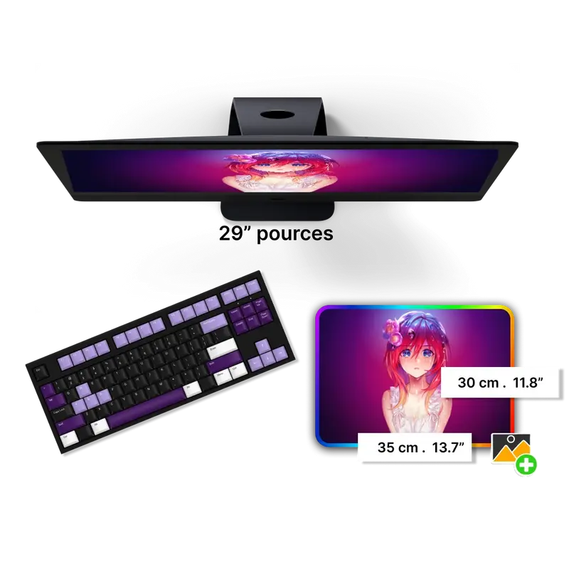 Tapis de Souris Personnalisable RGB<br> 35x30 cm