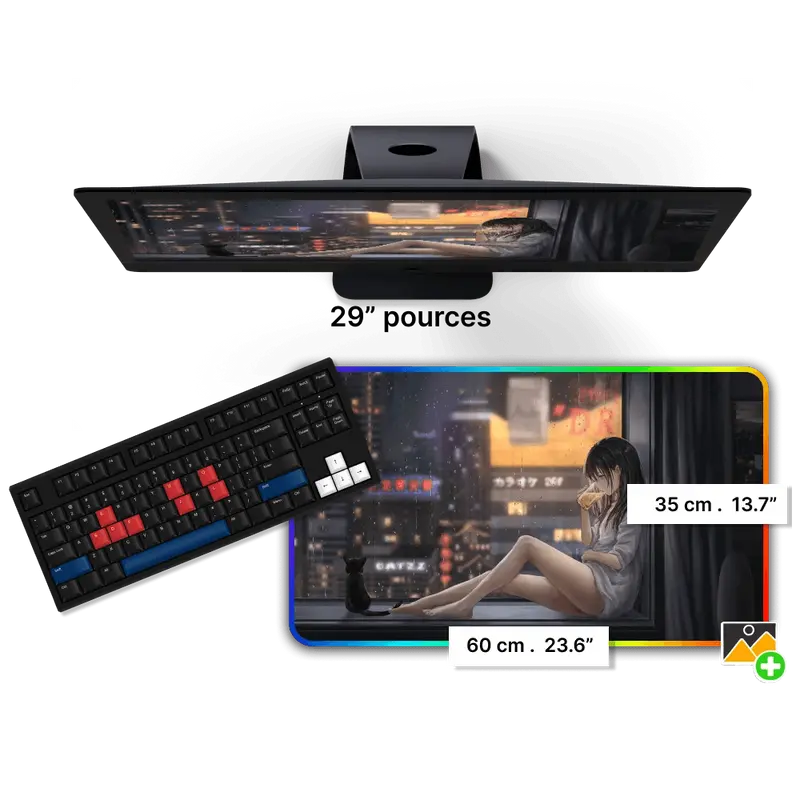 Tapis de Souris Personnalisable RGB<br> 60x35 cm