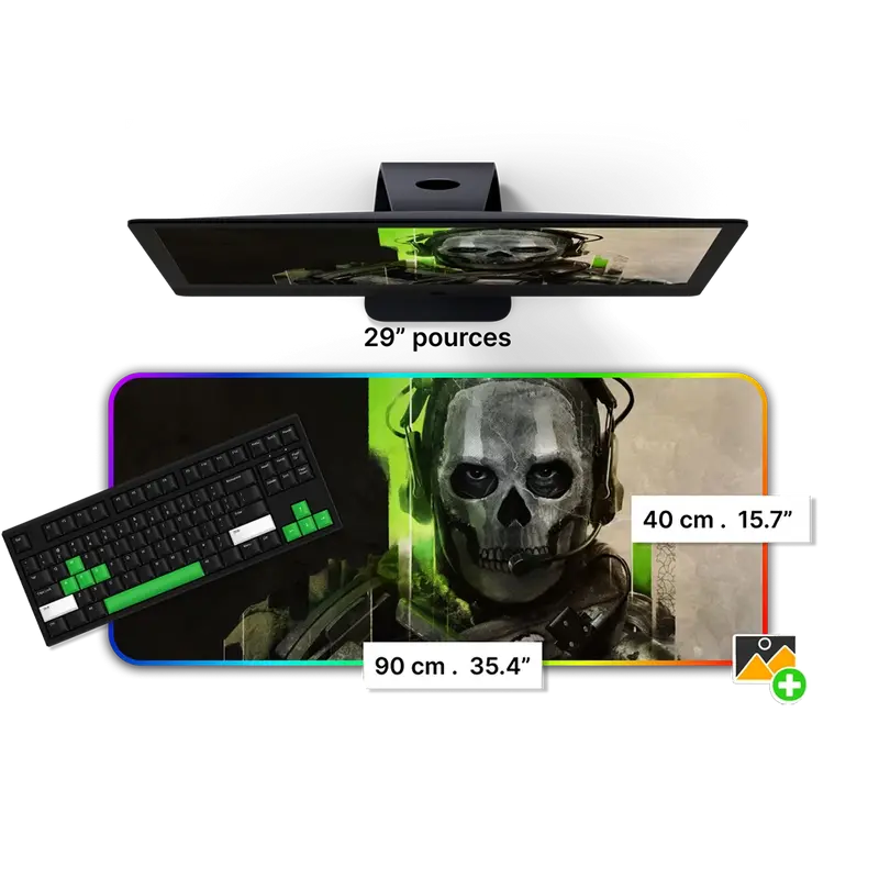 Tapis de Souris Personnalisable RGB<br> 90x40 cm