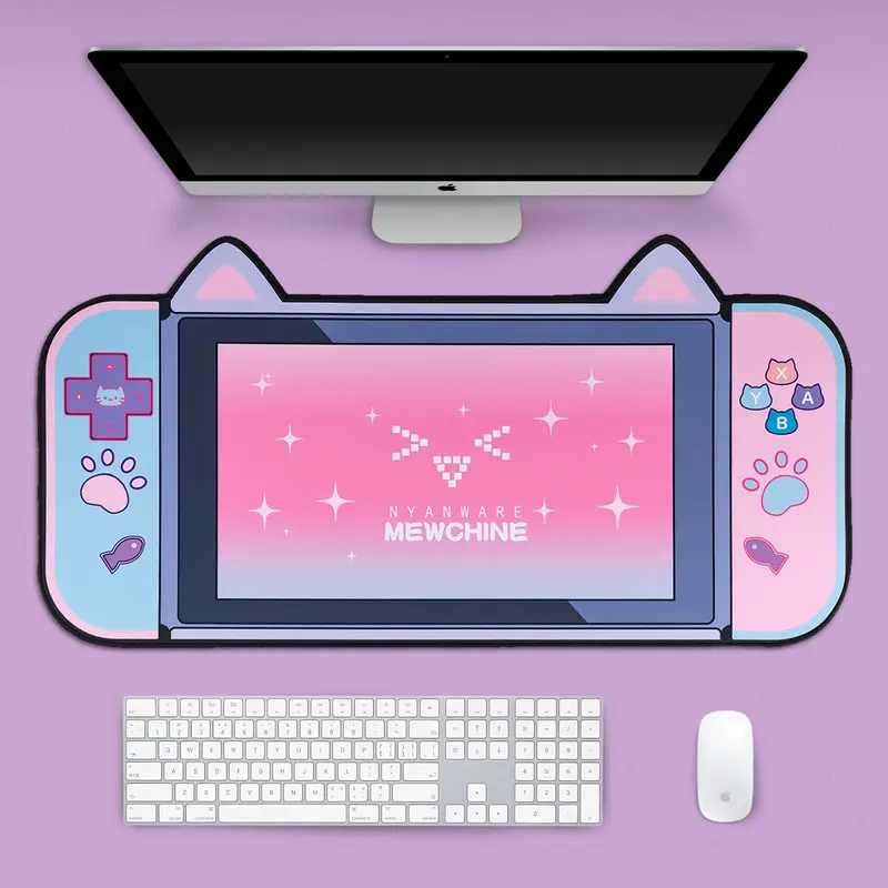 Tapis de souris XXL<br> Kawaii console chat