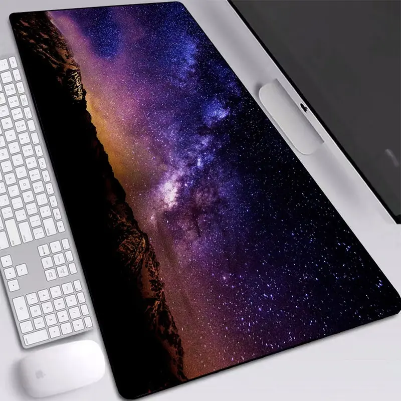 Tapis de souris XXL Gamer Espace – ciel violet
