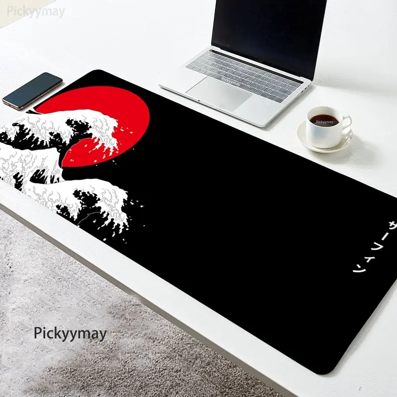 Tapis de souris XXL Japonais – vague et soleil rouge