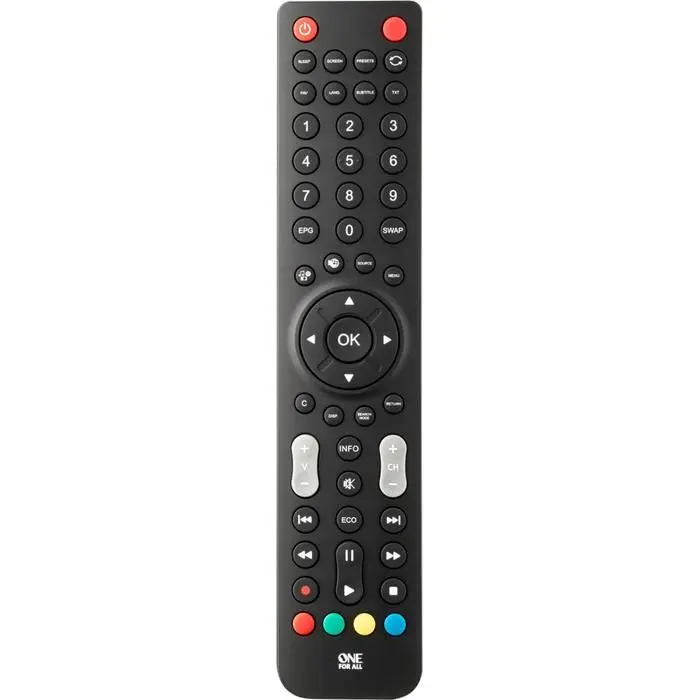 Télécommande universelle - ONE FOR ALL - URC1921 - Compatible avec TV Sharp - Design élégant - Couleur noire