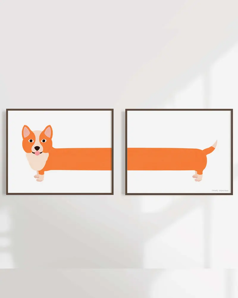 Tirage d'art "Corgi" (diptyque A4)