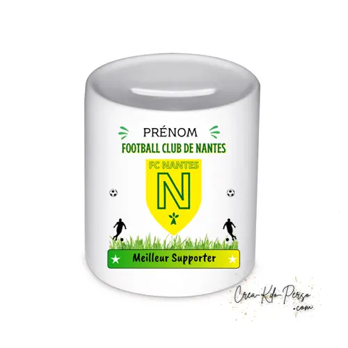 Tirelire céramique Football Club de Nantes personnalisée