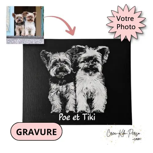 Toile gravée personnalisée avec photo — Format 24x30 cm