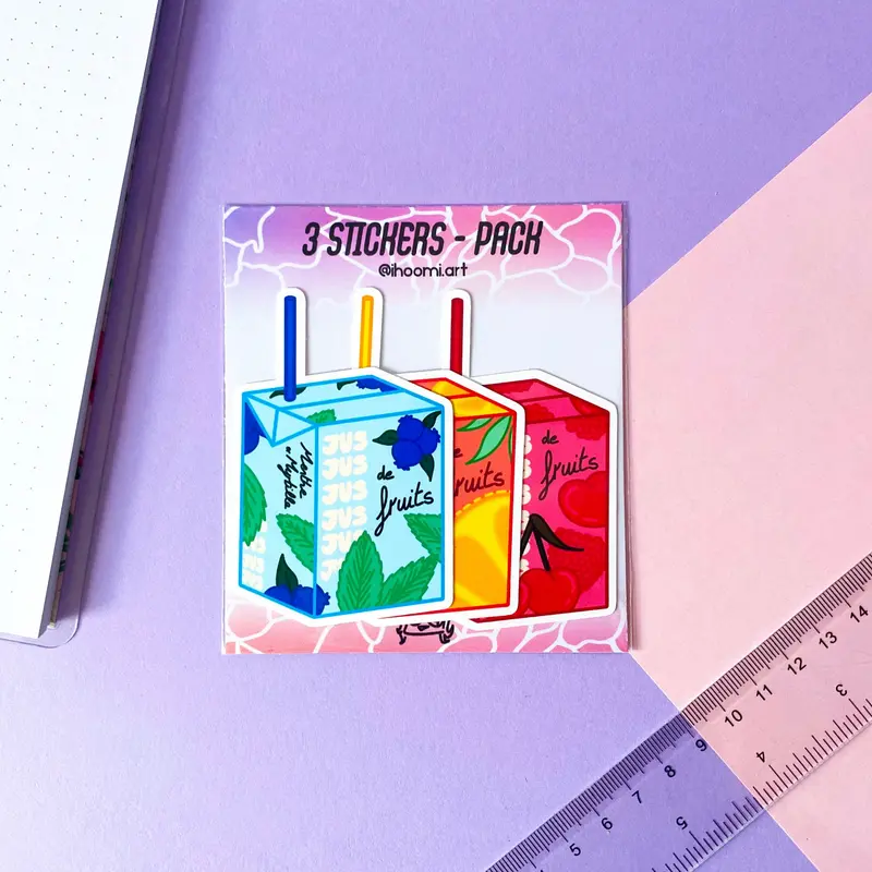 Waterproof Stickers - Juice Brick | Pack 3 Stickers